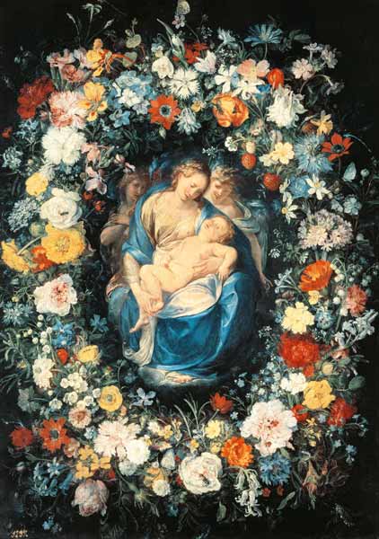 J.Bruegel t.E.+Procaccini,Floral Wreath from Jan Brueghel d. J.