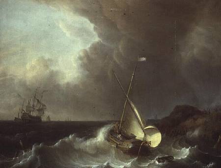 Galleon in Stormy Seas from Jan Claes Rietschoof