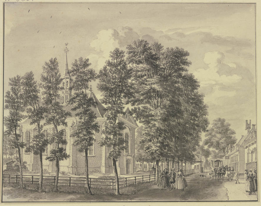 Ansicht der Kirche von Bloemendaal bei Haarlem from Jan de Beijer