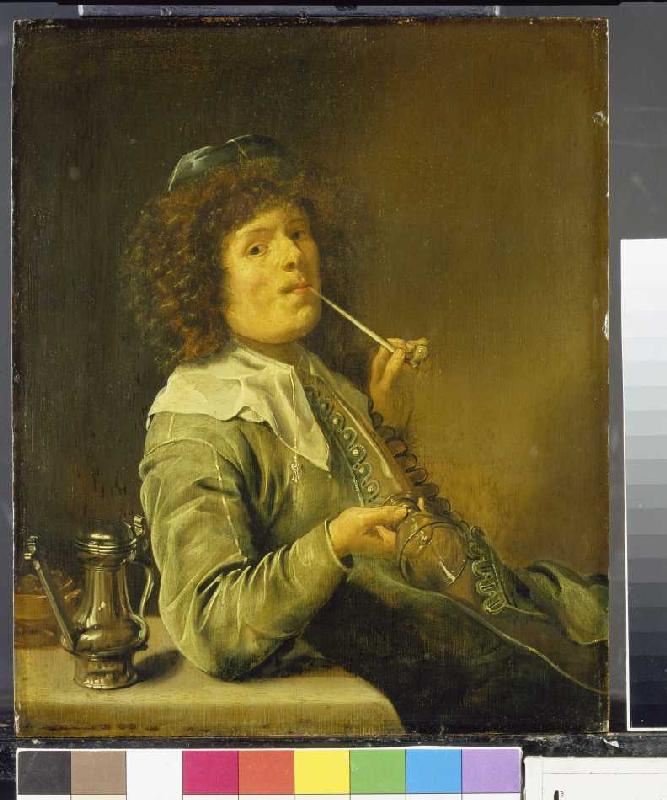 Rauchender Mann mit leerem Weinglas. from Jan Miense Molenaer