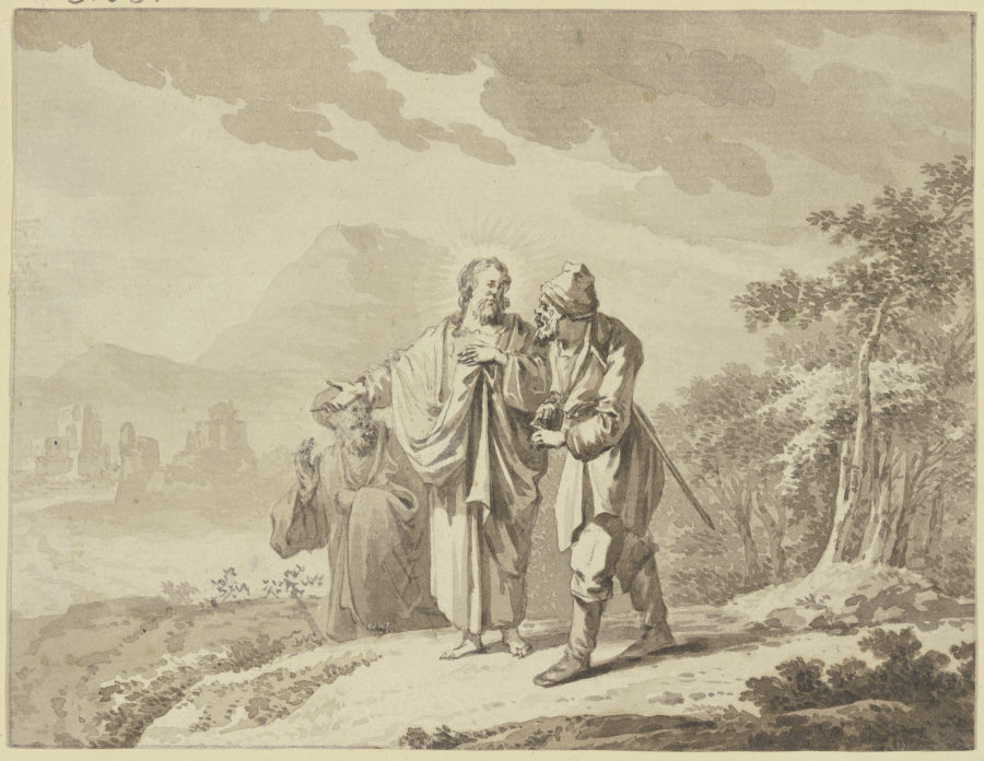 Christus und die Jünger auf dem Wege nach Emmaus from Jan Punt