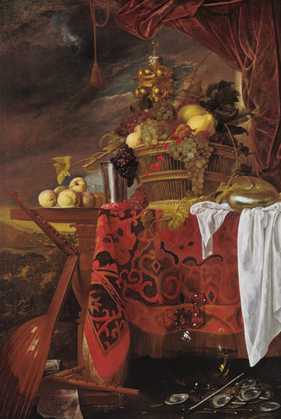 Still Life with Basket of Fruit and Landscape beyond from Jan van Dalen