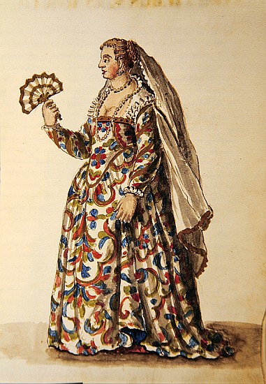 A gentlewoman in evening dress, the wife of a dignitary from Jan van Grevenbroeck