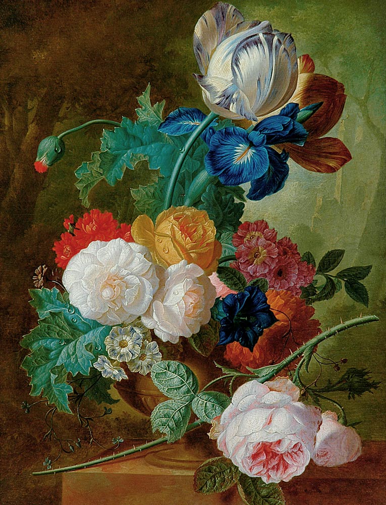 Still Life of Flowers (panel) from Jan van Os