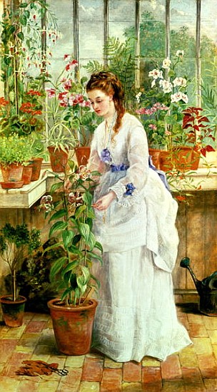 Young Lady in a Conservatory from Jane Maria Bowkett