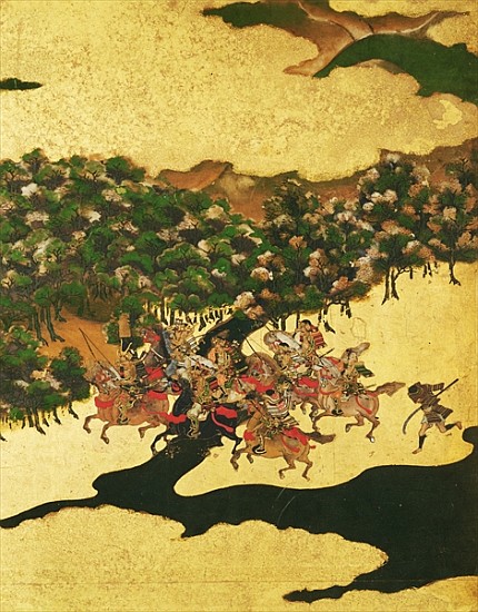 Battle of Hogen in 1156, Momoyama Period (1568-1615) (ink on paper) from Japanese School