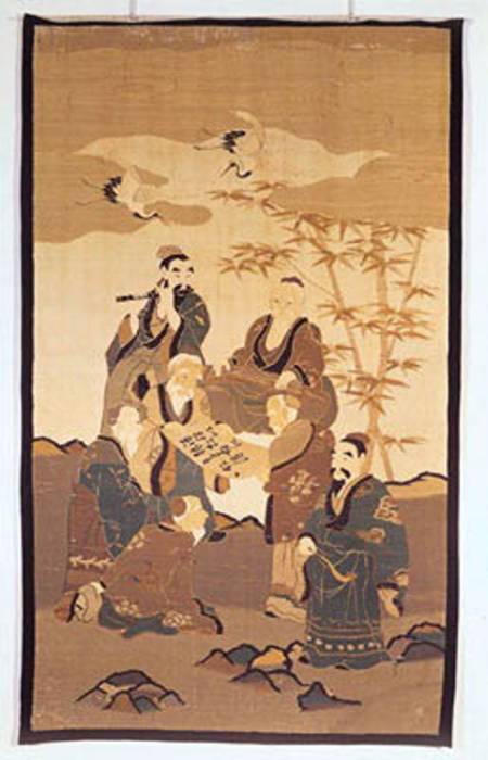 Seven wise men in the bamboo forest from Japanese School