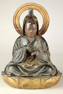 Buddhist abbot (lacquered wood) from Japanese School, (19th century)
