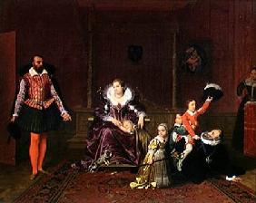 Henri IV (1553-1610) King of France and Navarre Playing with his Children as the Ambassador of Spain