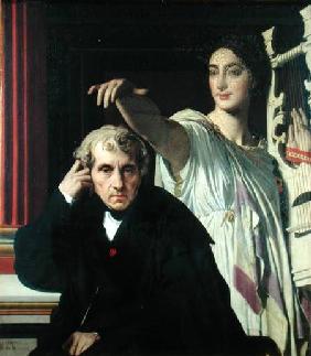 Portrait of the Italian Composer Cherubini (1760-1842) and the Muse of Lyrical Poetry