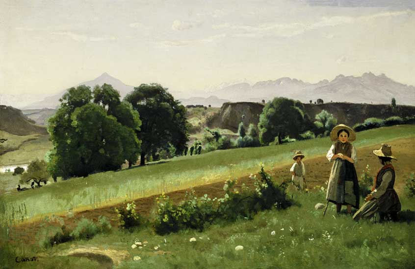 Countryside in Haute Savoie (Mornex) from Jean-Baptiste-Camille Corot