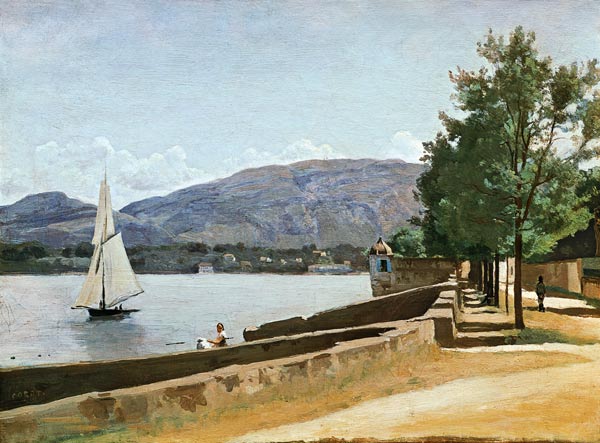 The Pâquis quay in Geneva from Jean-Baptiste-Camille Corot