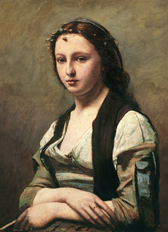 Woman with the Pearl from Jean-Baptiste-Camille Corot
