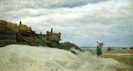 The Beach at Dunkirk from Jean-Baptiste-Camille Corot