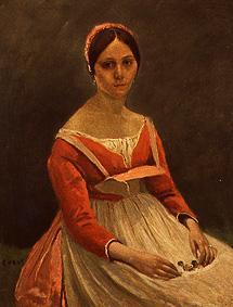 Portrait of a young woman. from Jean-Baptiste-Camille Corot