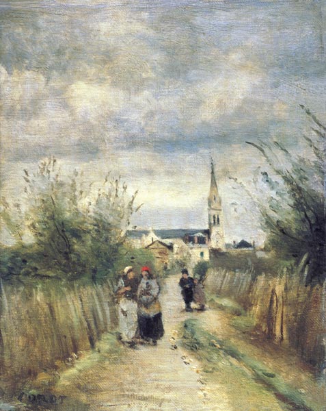 Auf dem Weg von der Kirche. Argenteuil from Jean-Baptiste-Camille Corot