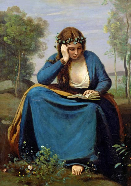 The Reader Crowned with Flowers, or Virgil's Muse from Jean-Baptiste-Camille Corot