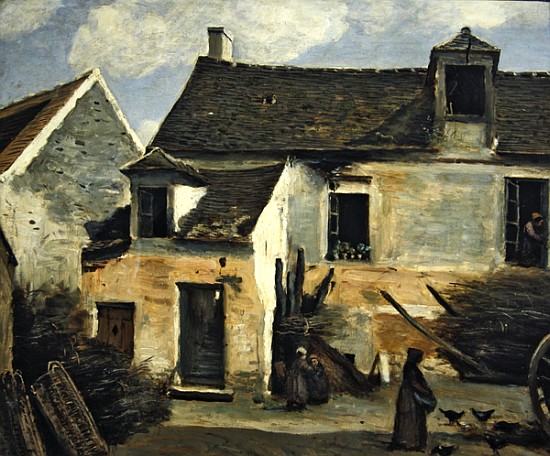 Courtyard of a bakery near Paris, or Courtyard of a House near Paris, c.1865-70 from Jean-Baptiste-Camille Corot