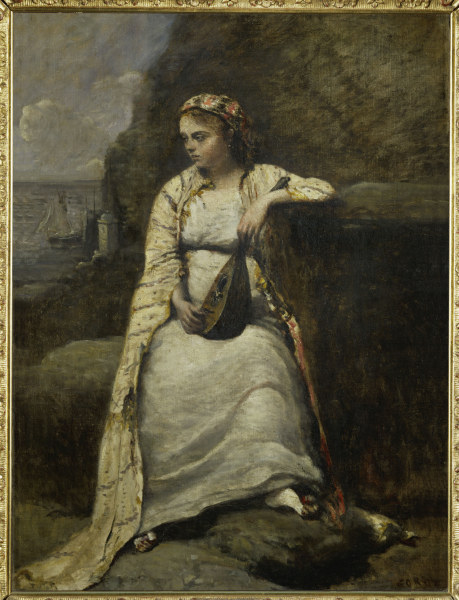 Woman in Greek Costume , Corot from Jean-Baptiste-Camille Corot