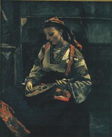 Italian with mandolin from Jean-Baptiste-Camille Corot