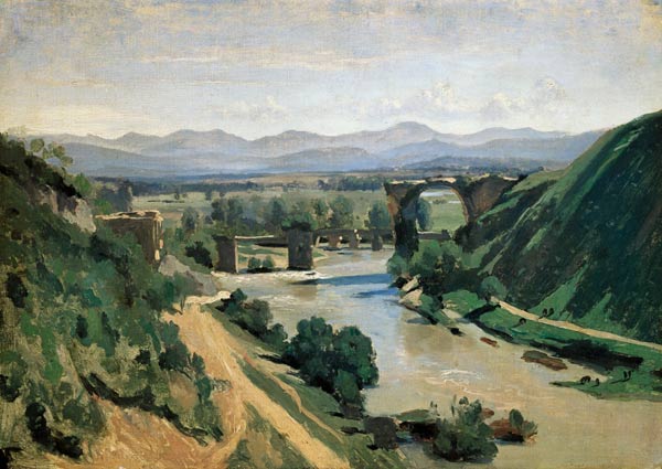 Bridge of Narni, Augustusbrücke about the Nera from Jean-Baptiste-Camille Corot