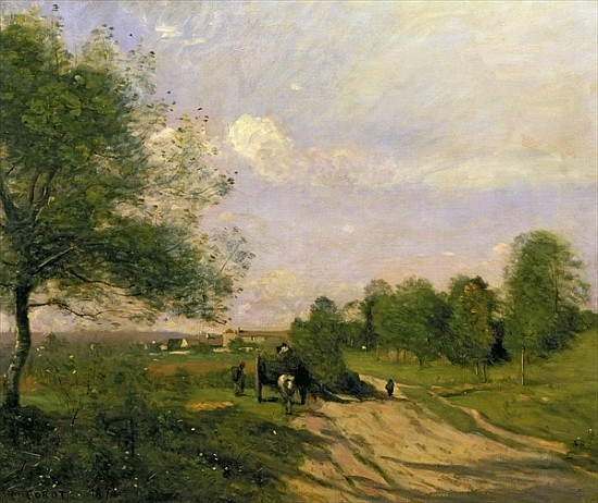 The Wagon, Souvenir of Saintry from Jean-Baptiste-Camille Corot