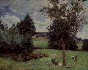 Landscape with chickens from Jean-Baptiste Armand Guillaumin