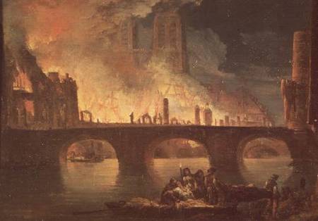 A Fire at the Hotel-Dieu in 1772 from Jean Baptiste Genillion