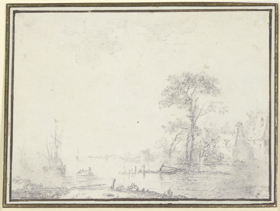 Scene at the river from Jean-Baptiste Le Prince