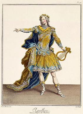 Costume for Apollo in the opera 'Phaethon', engraved by the artist, c.1780 (engraving)
