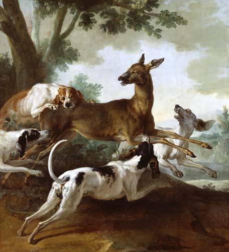 A Deer Chased by Dogs from Jean Baptiste Oudry