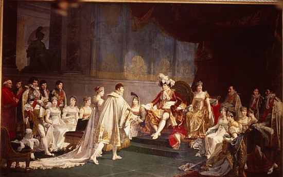 The espousal of Prince Jerome Bonaparte and Princess Catharina Frederica of Wuerttemberg, in Paris,  from Jean-Baptiste Regnault