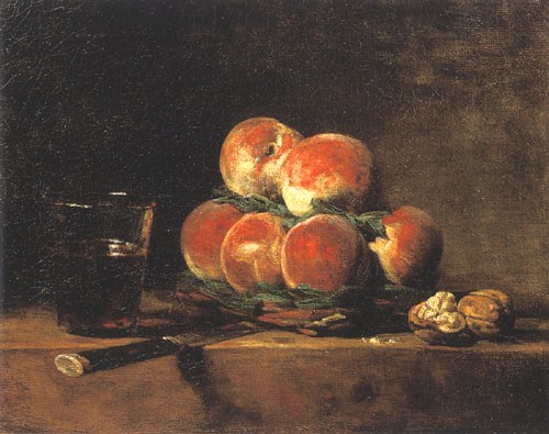 Disk with peaches and walnuts from Jean-Baptiste Siméon Chardin
