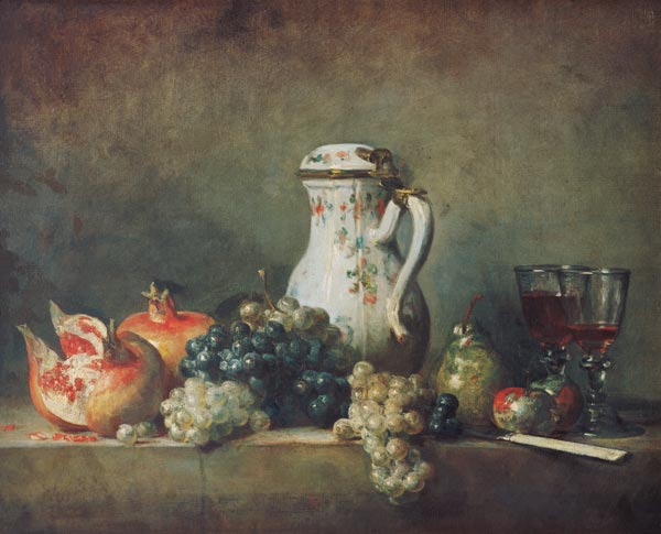 Still Life with Grapes and Pomegranates from Jean-Baptiste Siméon Chardin