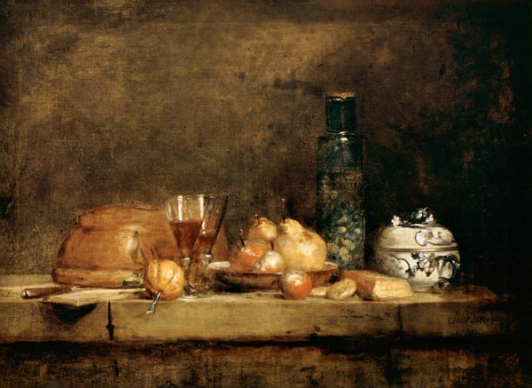Still Life with Fruits and olive glass from Jean-Baptiste Siméon Chardin