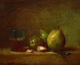 Pears, Walnuts and Glass of Wine