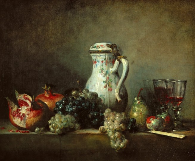 Grapes and pomegranates from Jean-Baptiste Siméon Chardin