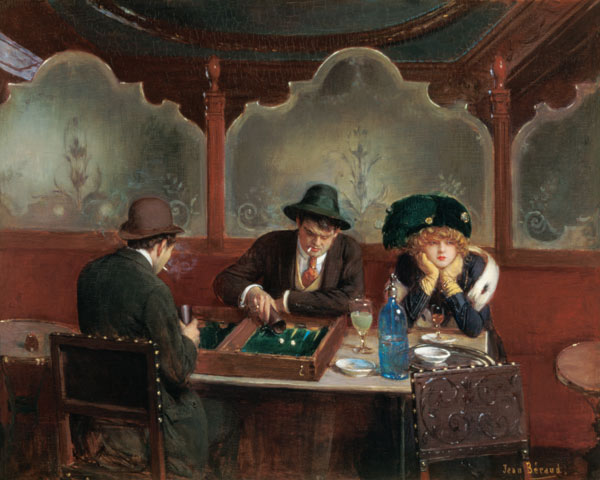 The Backgammon Players (oil on panel) from Jean Beraud