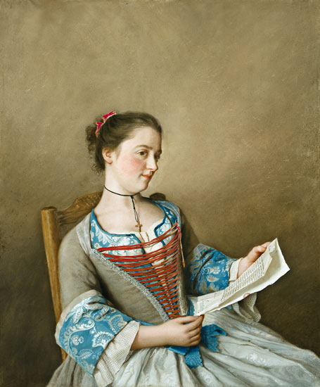 Portrait of Mlle Lavergne, the niece of the artist from Jean-Étienne Liotard
