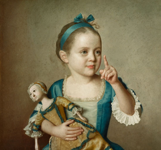 Girl with doll from Jean-Étienne Liotard