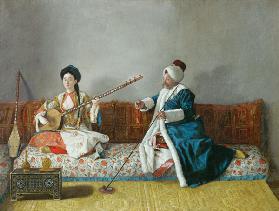 Monsieur Levett and Mademoiselle Helene Glavany in Turkish Costumes