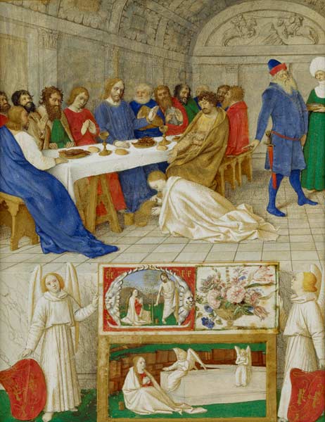 Maria Magdalena salbt Christus die Fuesse im Hause von Simon dem Pharisaeer from Jean Fouquet