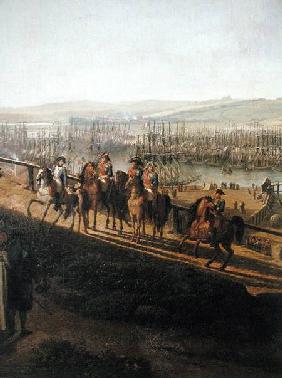 Napoleon Bonaparte (1769-1821) Visiting the Camp at Boulogne in July 1804, detail of Napoleon and th