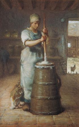 Churning Butter, 1866-68 (pencil & pastel on paper)