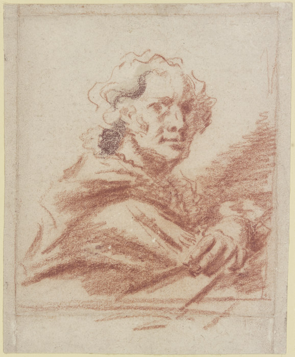 Brustbild eines Mannes im Dreiviertelprofil nach rechts from Jean-Honoré Fragonard