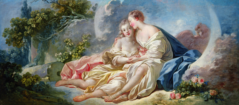 Jupiter disguised as Diana tries to seduce Callisto, c.1753 from Jean Honoré Fragonard