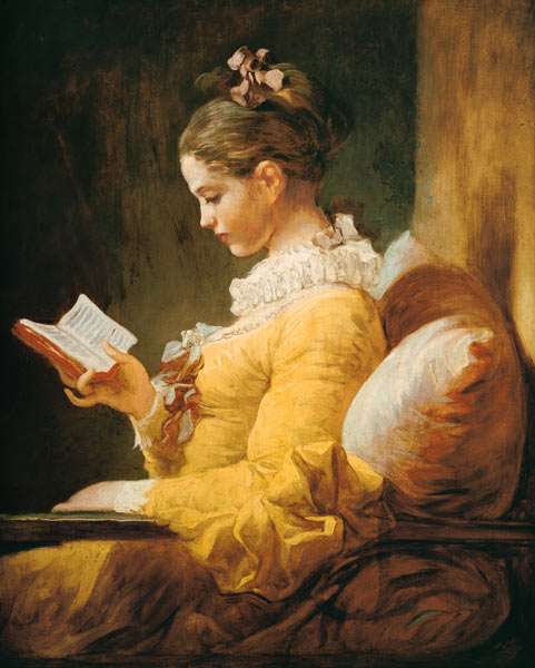A Young Girl Reading from Jean Honoré Fragonard