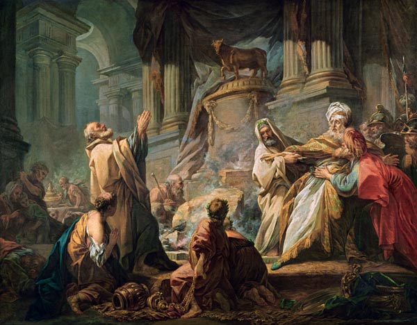 Jeroboam Sacrificing to the Golden Calf from Jean Honoré Fragonard