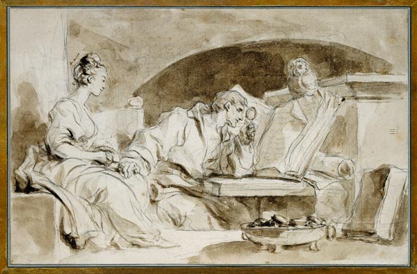 Young Woman consulting a Necromancer from Jean Honoré Fragonard