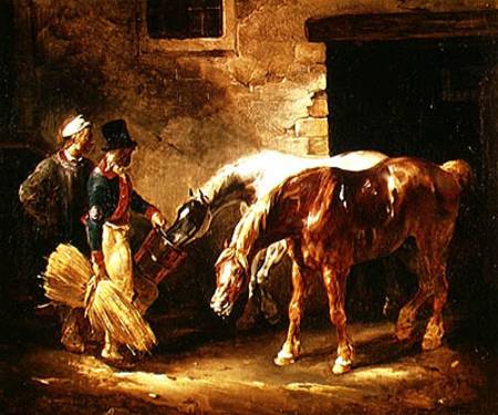 Two Post Horses at the Door of a Stable from Jean Louis Théodore Géricault
